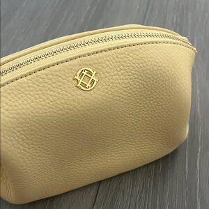 Dagne Dover Yellow Lola Leather Cosmetics Pouch Size Small